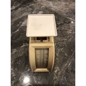 Polder Vintage 1980s Small Manual White Plastic Diet Food Scale Ounces and Grams